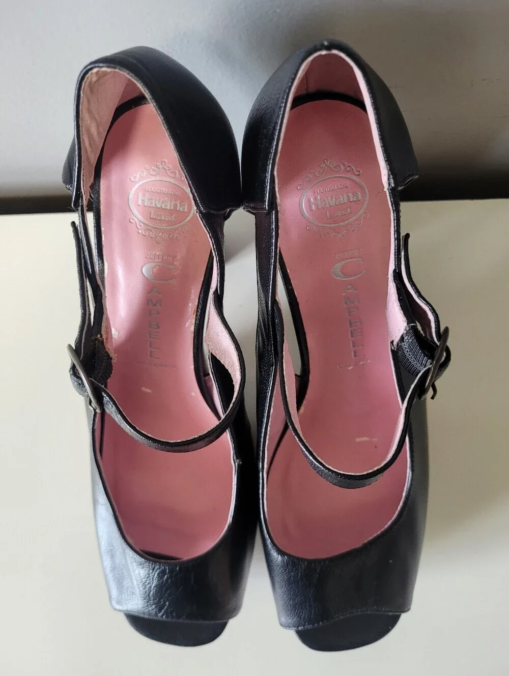 Jeffrey Campbell Dobrica Leather Wood Platform Mary Jane Pumps, GUC, Size 40